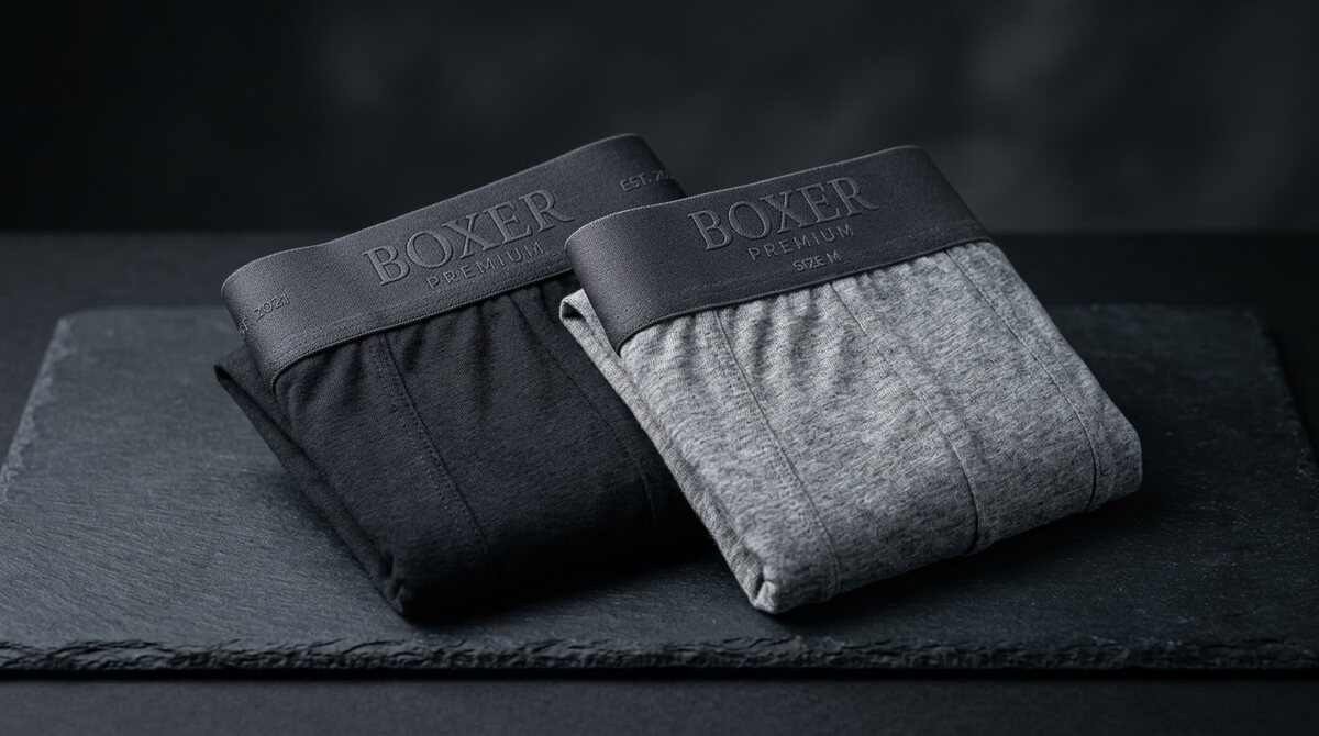 Boxer Premium — siyah ve gri boxer